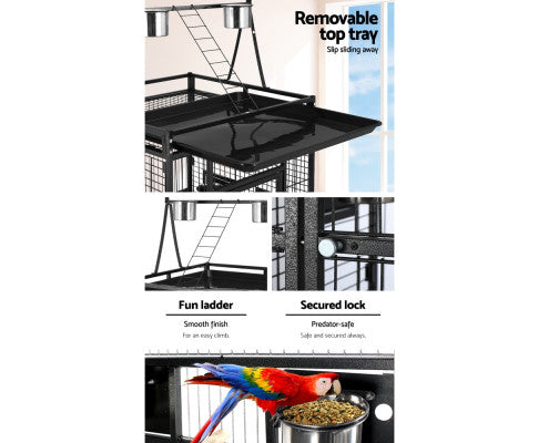 i.Pet Bird Cage Pet Cages Aviary 173CM Large Travel Stand Budgie Parrot Toys