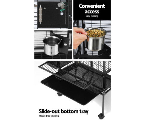 i.Pet Bird Cage Pet Cages Aviary 173CM Large Travel Stand Budgie Parrot Toys