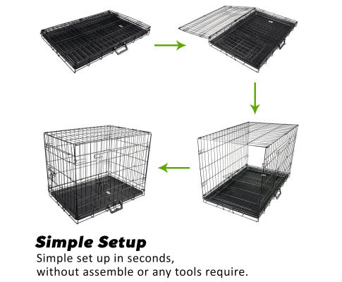 Dog Cage Crate with Mat + Cover