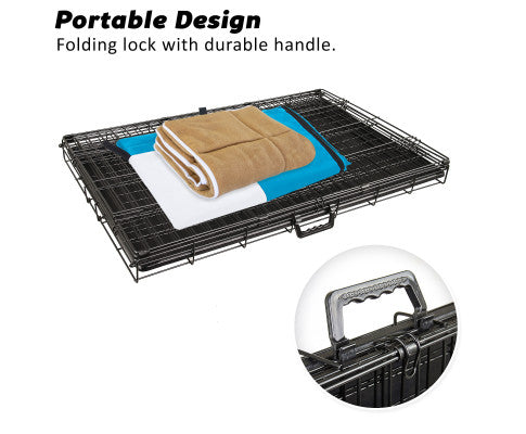 Dog Cage Crate with Mat + Cover