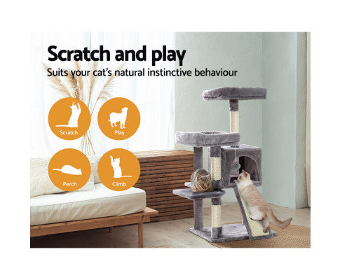 i.Pet Cat Tree Tower Scratching Post Scratcher Wood Condo House Bed Trees 103cm