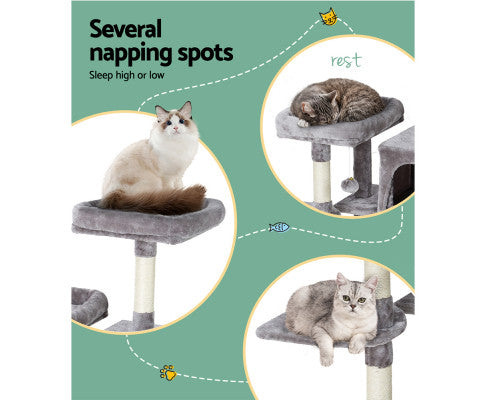 i.Pet Cat Tree Tower Scratching Post Scratcher Wood Condo House Bed Trees 103cm