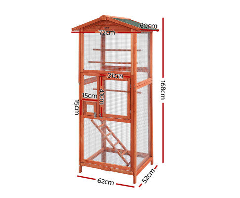 i.Pet Bird Cage Wooden Pet Cages Aviary Large Carrier Travel Canary Cockatoo Parrot XL