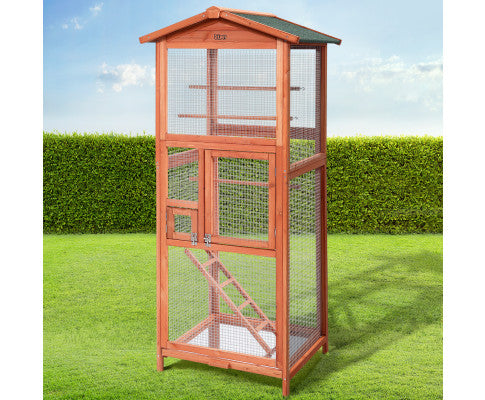 i.Pet Bird Cage Wooden Pet Cages Aviary Large Carrier Travel Canary Cockatoo Parrot XL
