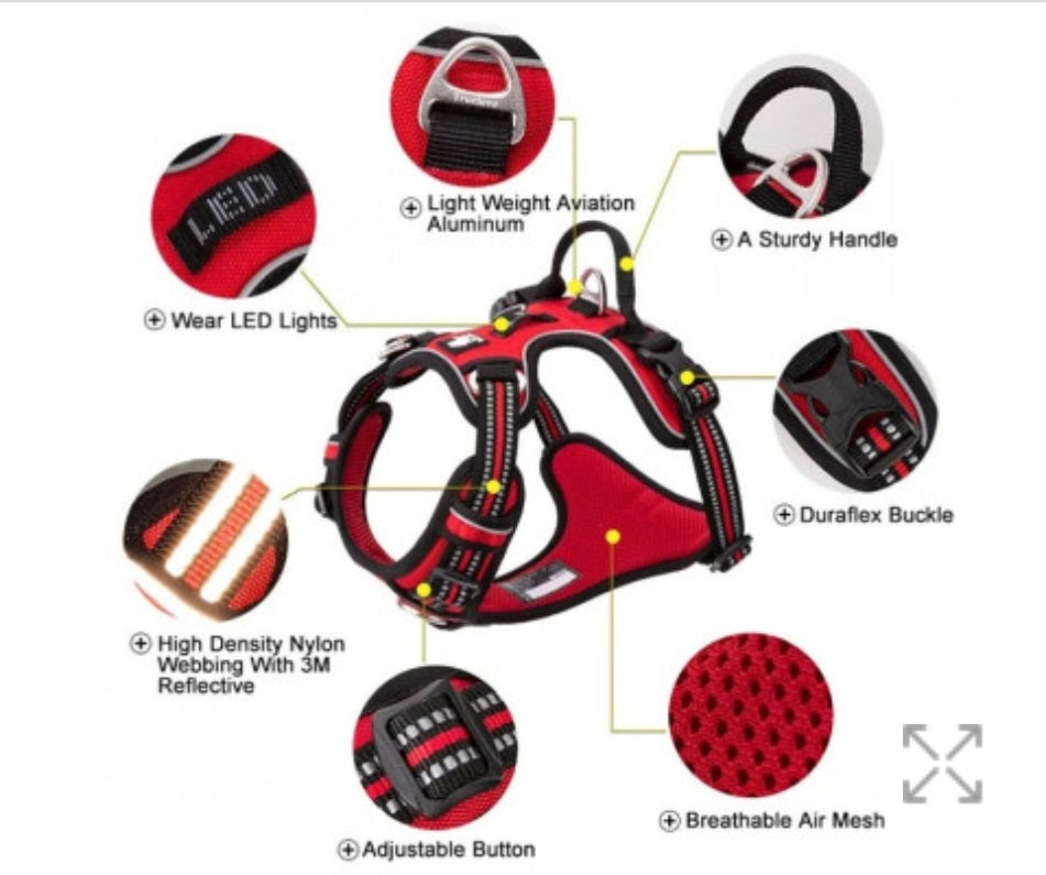 No Pull Harness Red L