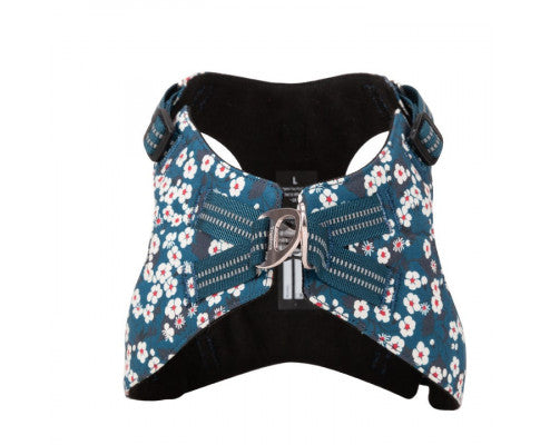 Floral Doggy Harness Saxony Blue S