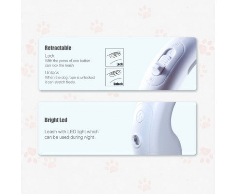 Floofi Dounght Dog Leash with USB and LED Black FI-PC-125-HC