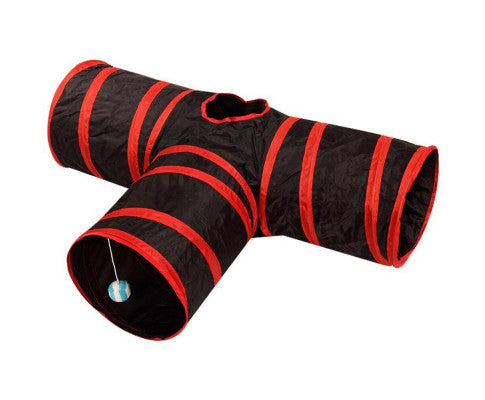 Floofi 4 Holes Cat Tunnel (Red) - PT-CT-118-QQQ