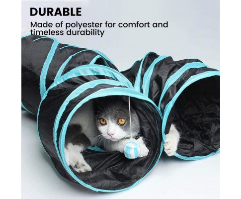 Floofi 4 Holes Cat Tunnel (Red) - PT-CT-118-QQQ
