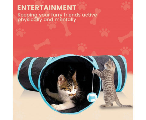 Floofi 4 Holes Cat Tunnel (Red) - PT-CT-118-QQQ