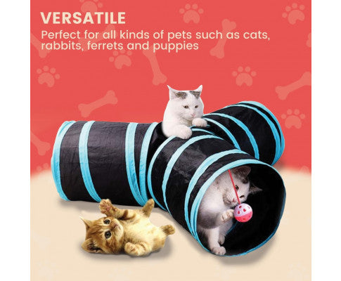 Floofi 4 Holes Cat Tunnel (Red) - PT-CT-118-QQQ