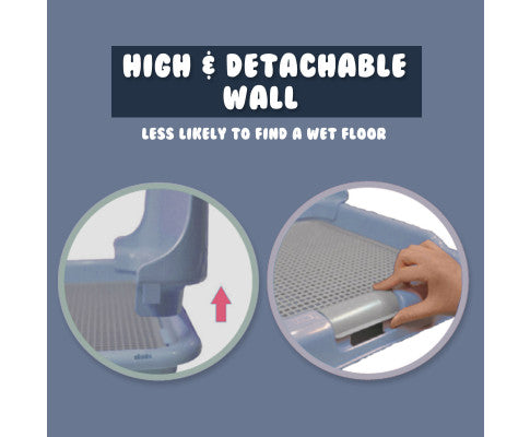 PS KOREA Blue Dog Pet Potty Tray Training Toilet Detachable Wall T2