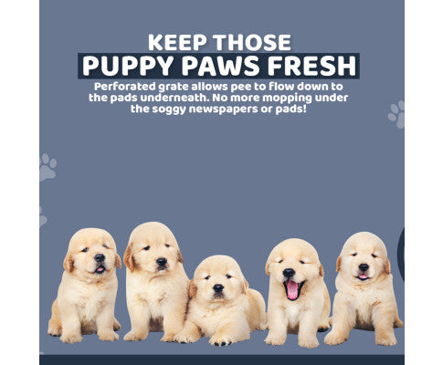 PS KOREA Blue Dog Pet Potty Tray Training Toilet Detachable Wall T2