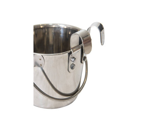 2 x 946ml Stainless Steel Feeder Bucket With Hooks