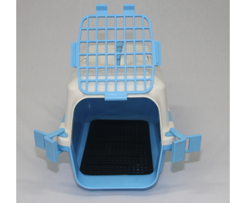 Small Dog Cat Crate Pet Carrier Rabbit Guinea Pig Cage With Tray-Blue