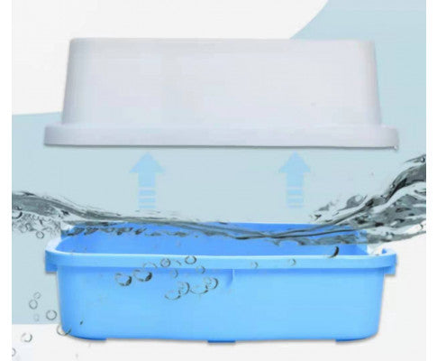 Large Deep Cat Kitty Litter Tray High Wall Pet Toilet Tray With Scoop Blue