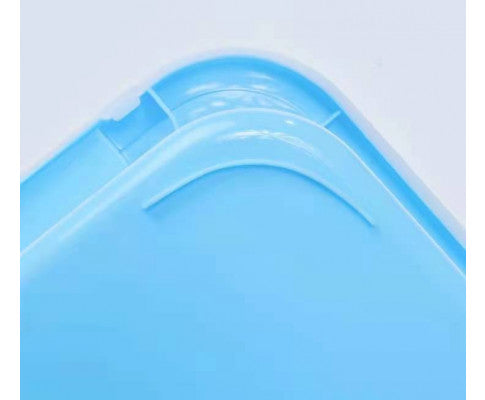 Large Deep Cat Kitty Litter Tray High Wall Pet Toilet Tray With Scoop Blue