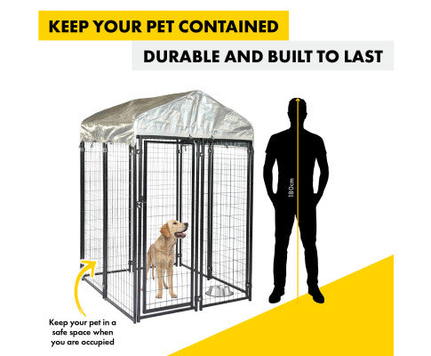 Pet Basic 1.83 x 1.22 x 1.22m Dog Kennel Enclosure Waterproof Lockable Gate