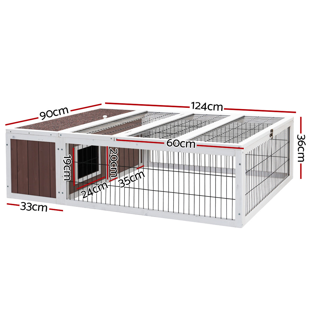 i.Pet Wooden Rabbit Hutch Chicken Coop Run Cage Habitat House Outdoor Large