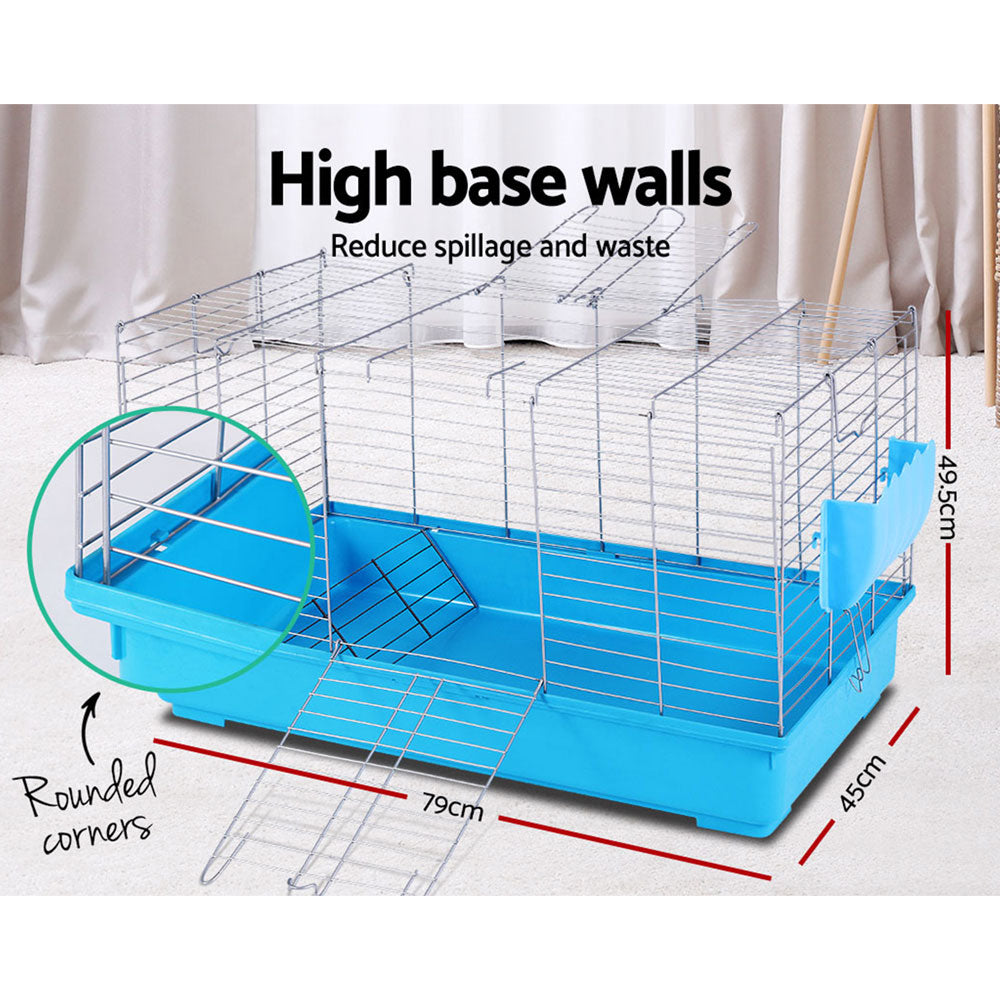 i.Pet Rabbit Cage Hutch Cages Indoor Hamster Enclosure Carrier Bunny Blue