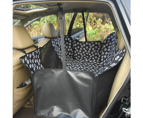 Waterproof Pet Car Seat Cover Hammock Black With Mesh Window