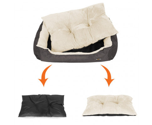 Dog Bed Reversible Cushion Dark Grey