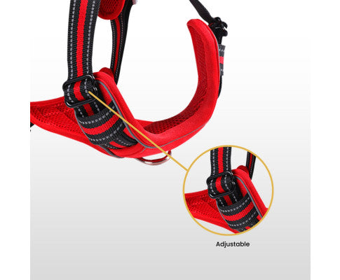 FLOOFI Dog Harness Vest XL Size (Red) FI-PC-178-XL