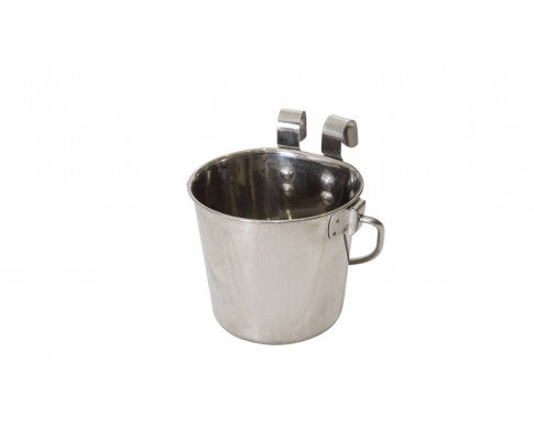2 x 3.8L Stainless Steel Pet Feeder Buckets with hooks