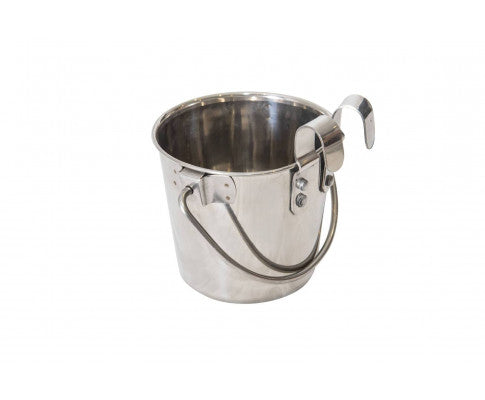 2 x 3.8L Stainless Steel Pet Feeder Buckets with hooks