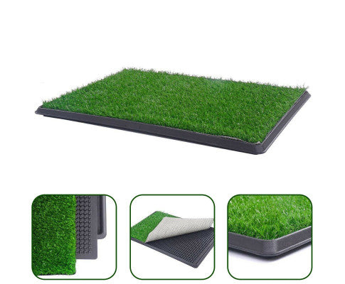 XL Indoor Dog Puppy Toilet Grass Training Mat Loo Pad Potty W 2 Grass