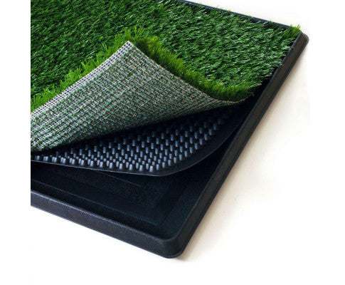 XL Indoor Dog Puppy Toilet Grass Training Mat Loo Pad Potty W 2 Grass